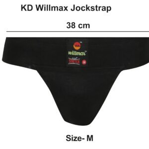 WMX Gym Cotton Supporter Back Covered with Cup Pocket Athletic Fit Brief Multi Sport Underwear Pack 2 (Ezee, Black M)