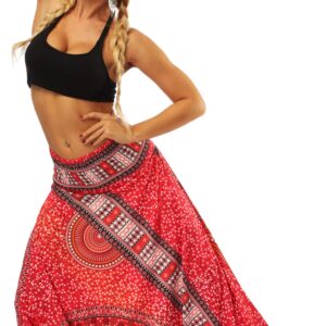 BarbedRose Women's Loose Baggy Gypsy Hippie Boho Yoga Pants Bohemian Beach Harem Trousers Jumpsuit,Tribal Chakra