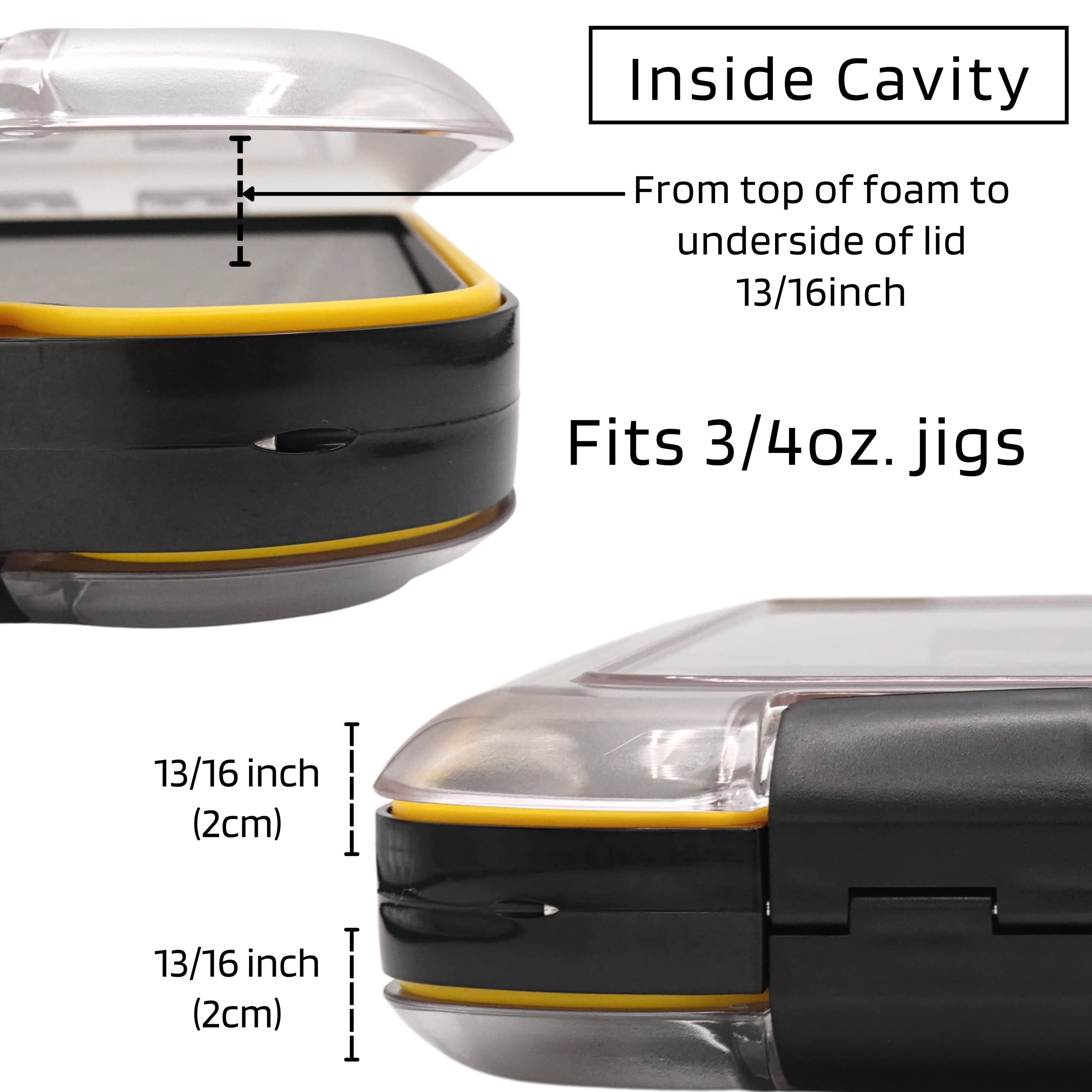 JIGBOX Deep Fishing Jig Organizer Large, Double Sided, Waterproof, Holds Your Larger Jigs, Various Styles of Jig Heads and More, Buck Tails, Weed Jigs, Jigs with Swim Baits, Micro Jigs
