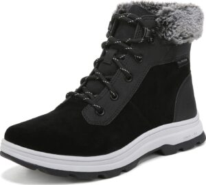 ryka women's bayou ankle boot black/grey 7 m