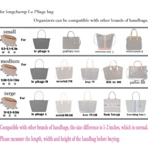 Lckaey Purse Organizer Insert for le pliage large Handbags Insert Organizer1012beige-L