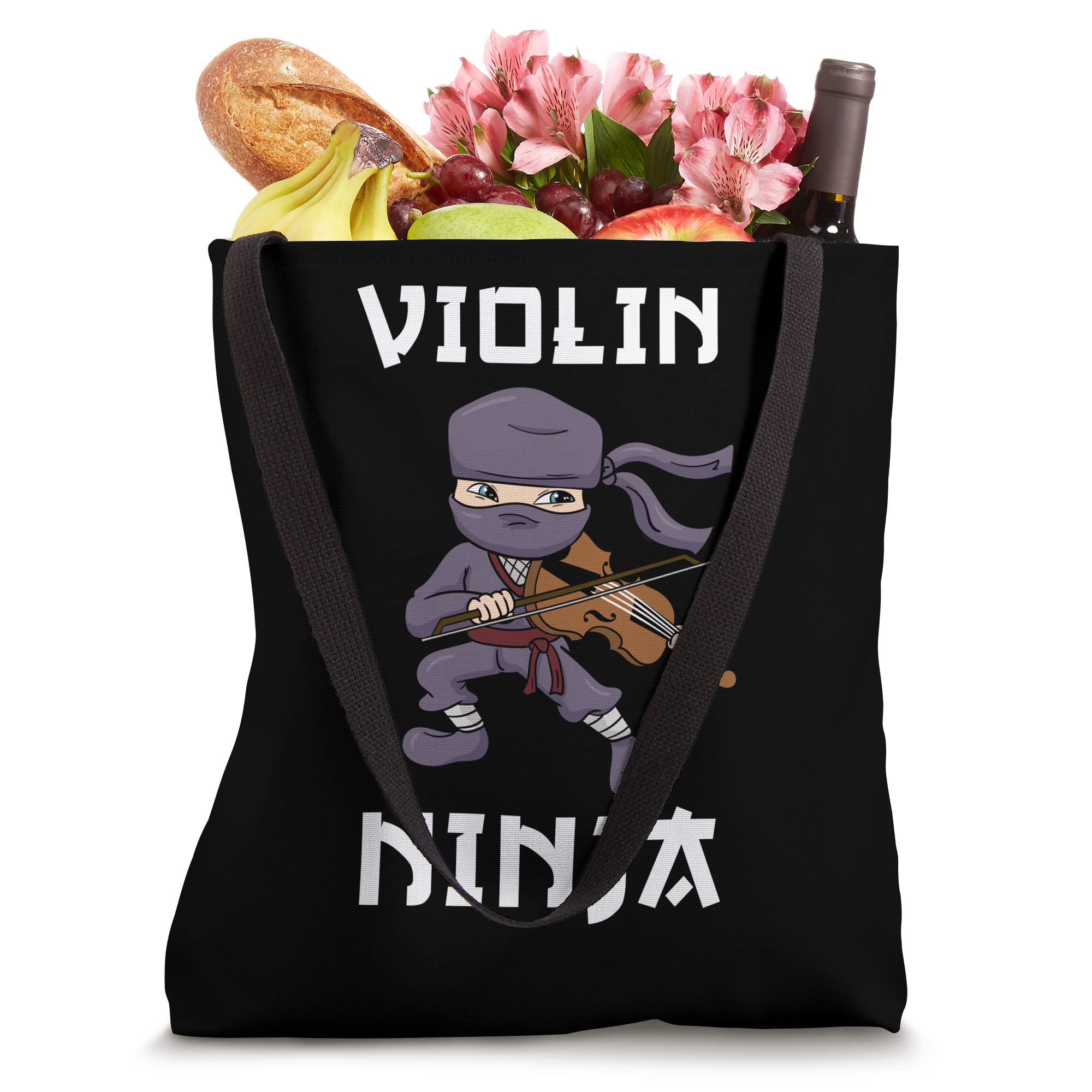 Violin Ninja Violinist Fiddle Orchestra Classical Music Tote Bag