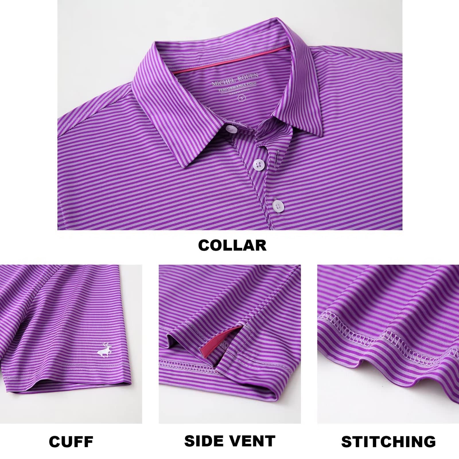 Golf Shirts for Men Dry Fit Moisture Wicking Casual Sport Short Sleeve Mens Golf Polo Shirts