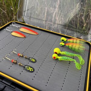 JIGBOX Deep Fishing Jig Organizer Large, Double Sided, Waterproof, Holds Your Larger Jigs, Various Styles of Jig Heads and More, Buck Tails, Weed Jigs, Jigs with Swim Baits, Micro Jigs