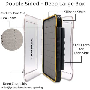 JIGBOX Deep Fishing Jig Organizer Large, Double Sided, Waterproof, Holds Your Larger Jigs, Various Styles of Jig Heads and More, Buck Tails, Weed Jigs, Jigs with Swim Baits, Micro Jigs