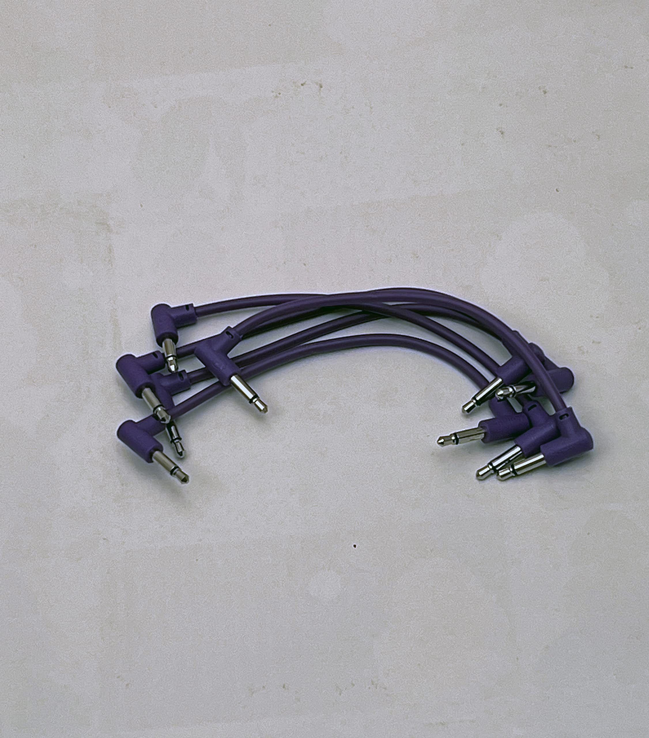 Starving Students Music Supplies Luigis Modular M-PAR Right Angled Eurorack Patch Cables - Package of 5 Purple Cables, 4" (10 cm)