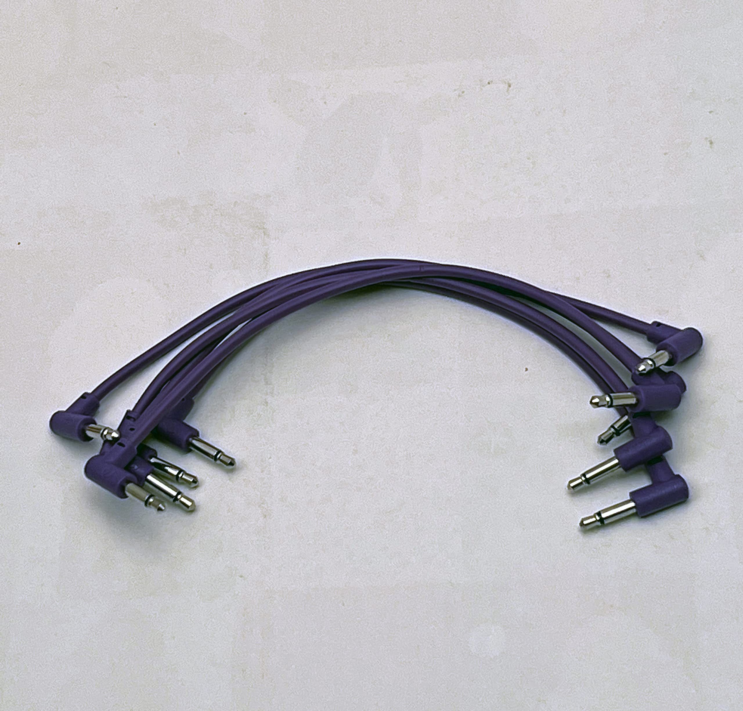 Starving Students Music Supplies Luigis Modular M-PAR Right Angled Eurorack Patch Cables - Package of 5 Purple Cables, 6" (15 cm)