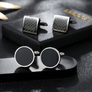 Tomovely 4 Pairs Cufflinks for Men Set Unique Cuff Links Mens Business Groom Gifts A