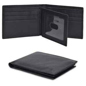 bi fold wallets | slim black genuine leather minimalist front pocket wallets for men | billfold wallet | gifts for men