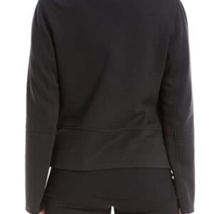 Max Studio Women's Scuba Drape Front Jacket, Black, Small