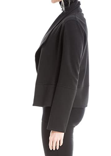 Max Studio Women's Scuba Drape Front Jacket, Black, Small