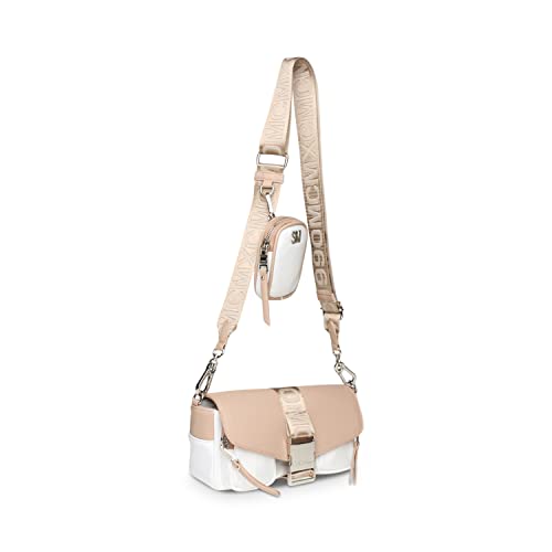 Steve Madden Move Utility Crossbody Bag, White/Tan