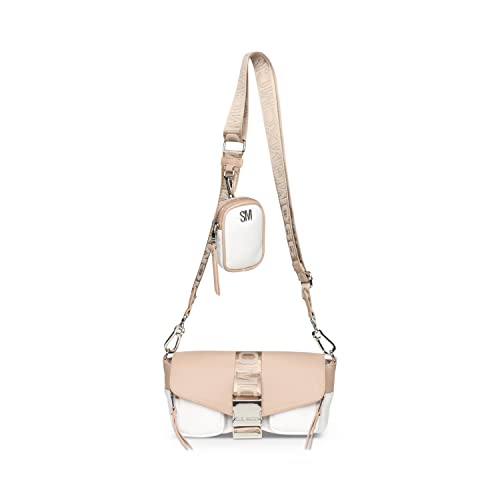 Steve Madden Move Utility Crossbody Bag, White/Tan