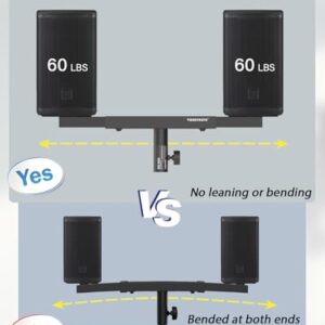 Vondynote Dual Speaker Mount Bar Mounting Fork Bracket Speaker Pole Width Adjustable, Single