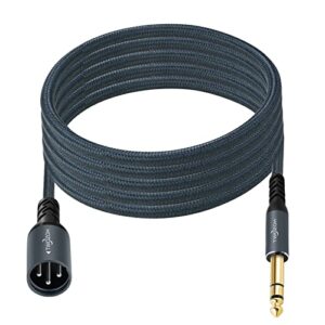 Twozoh XLR Male to 1/4 TRS Stereo Audio Cable 30FT, Braided Jack 6.35mm to XLR Male 3Pin Guitar Cable (Professional/HiFi)