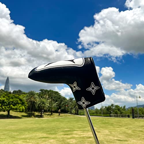 Golf Club Headcover 3 Wood Headcover Ninja Design Magnetic Closure Elegant Embroidery Premium Leather Driver Fairway Wood Hybrid Blade Mallet Putter Cover Wood Head Cover