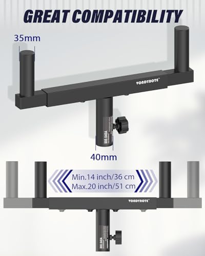 Vondynote Dual Speaker Mount Bar Mounting Fork Bracket Speaker Pole Width Adjustable, Single