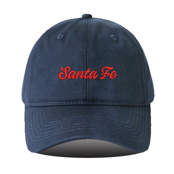 LexiuYibai Mens Baseball Caps Santa Fe City NM Embroidered Washed Cotton Dad Hat (Navy,7 1/2)