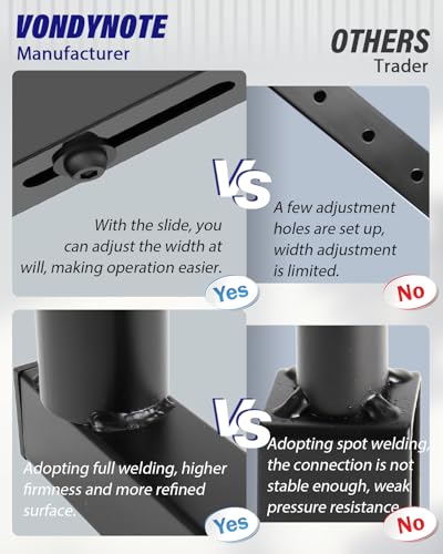 Vondynote Dual Speaker Mount Bar Mounting Fork Bracket Speaker Pole Width Adjustable, Single