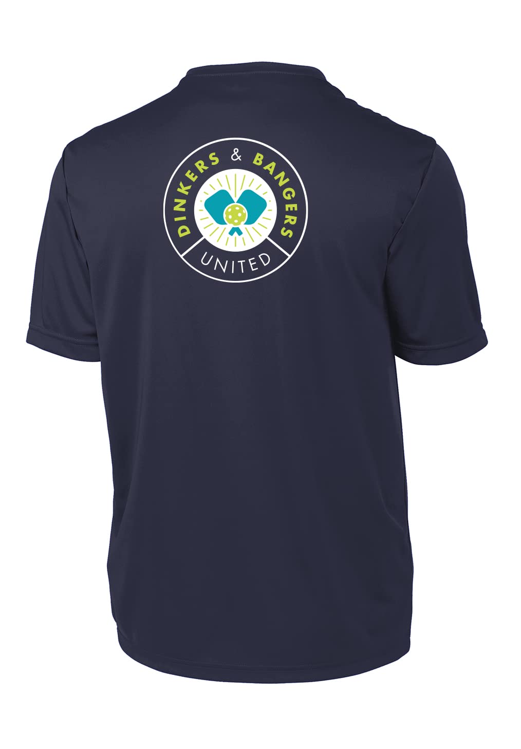 Dinkers & Bangers United™ - Men's Pickleball Performance T-Shirt - 2 Sided (as1, Alpha, x_l, Regular, Regular, Navy, XL)