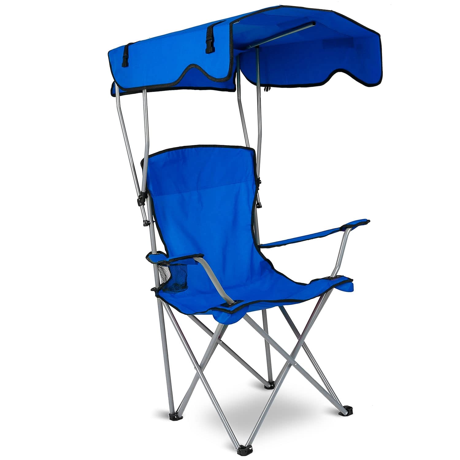 Moclever Camp Chairs, Foldable Beach Canopy Chair, Heavy Duty Sun Protection Camping Lawn Canopy Chair with Cup Holder for Outdoor Beach Camp Park Patio-Blue