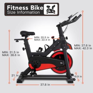 PayLessHere Exercise Bike Indoor Cycling Bike Stationary,Fitness Training Bike with Comfortable Seat Cushion,LCD Monitor Workout bike for Home Cardio Workout Fitness Machine,Black