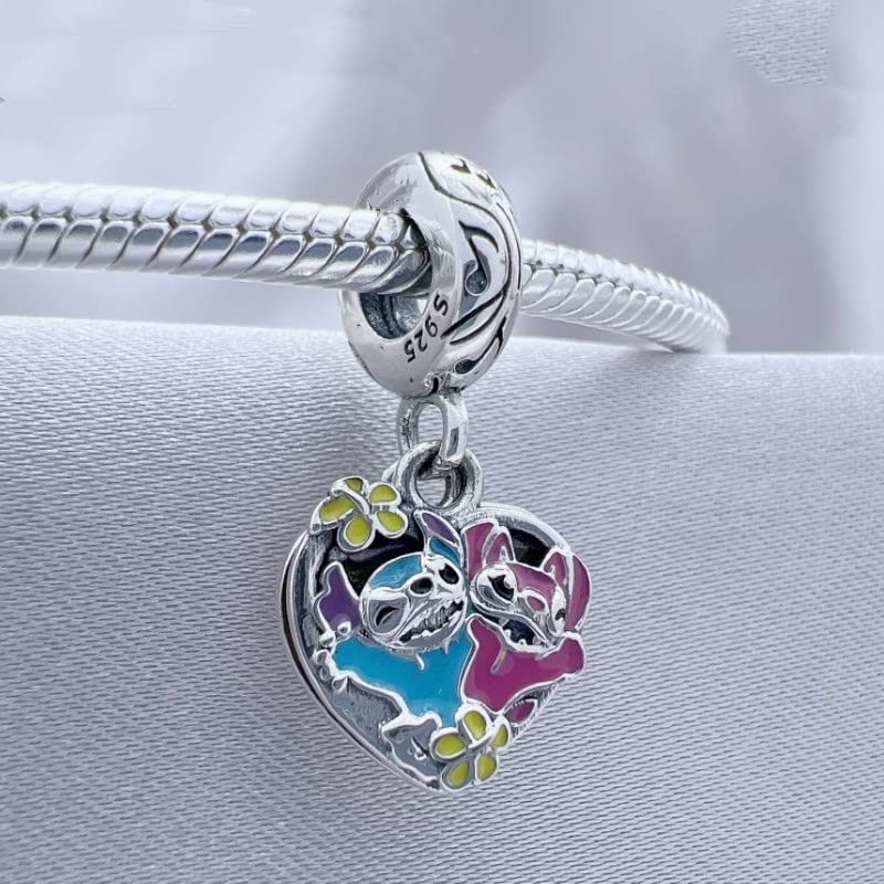 Stitch Dangle Charms for 925 Sterling Silver Pendant,Jewelry Bead Gift Women Bracelet&Necklace A0262