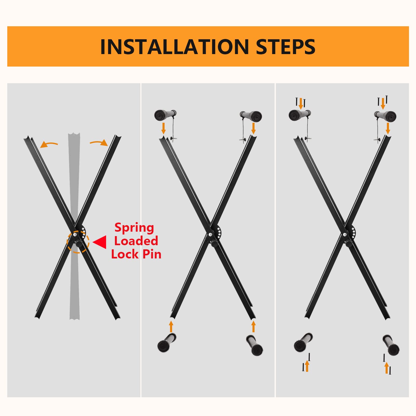 LETSROCK Adjustable Keyboard Stand, Heavy-Duty Double-X Piano Stand with Locking Straps for 61 76 88 Keys