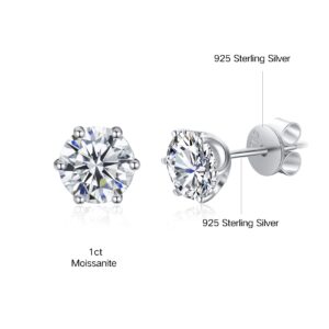 HOTTIE HONEY 2CT Moissanite Stud Earrings 925 Sterling Silver Earrings for Women Men (18k white gold)…