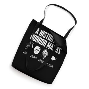 History Of Horror Masks Lazy Halloween Costume Face Mask Tote Bag