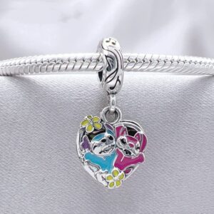 Stitch Dangle Charms for 925 Sterling Silver Pendant,Jewelry Bead Gift Women Bracelet&Necklace A0262