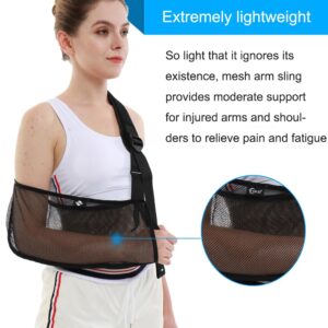 Mesh Arm Shoulder Sling - Medical Immobilizer for Shower Adjustable Torn Rotator Cuff Injury Right Left Men Women Elbow, Wrist (updated version 2)