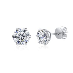 HOTTIE HONEY 2CT Moissanite Stud Earrings 925 Sterling Silver Earrings for Women Men (18k white gold)…