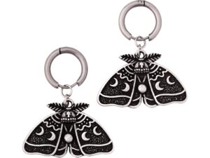 sacina goth luna moth earrings, butterfly earrings, goth earrings, halloween earrings, halloween christmas jewelry gift for women