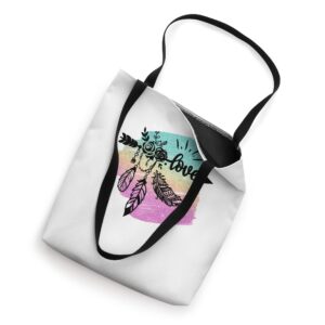 Boho Love Feathers Tote Bag