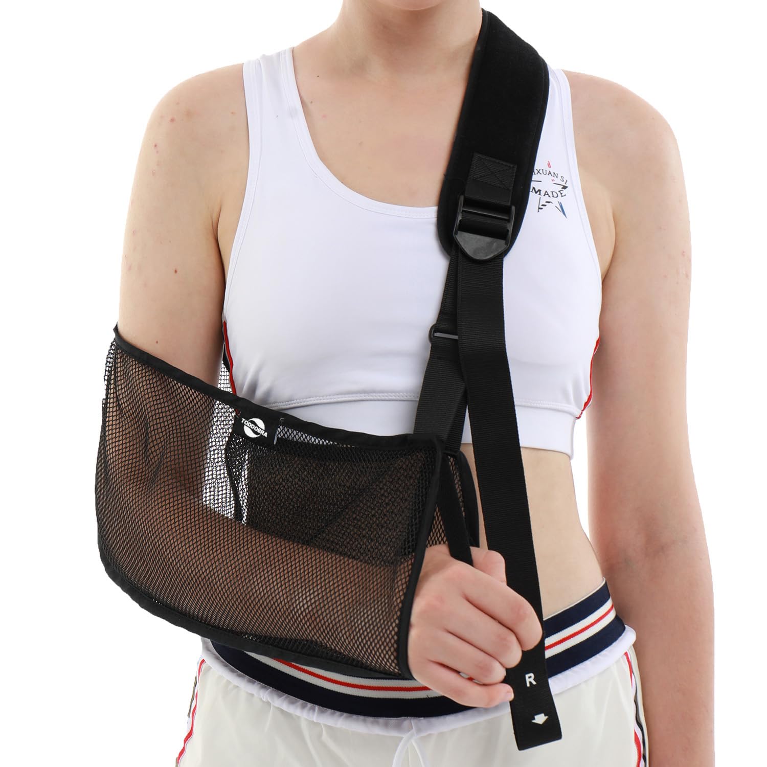 Mesh Arm Shoulder Sling - Medical Immobilizer for Shower Adjustable Torn Rotator Cuff Injury Right Left Men Women Elbow, Wrist (updated version 2)