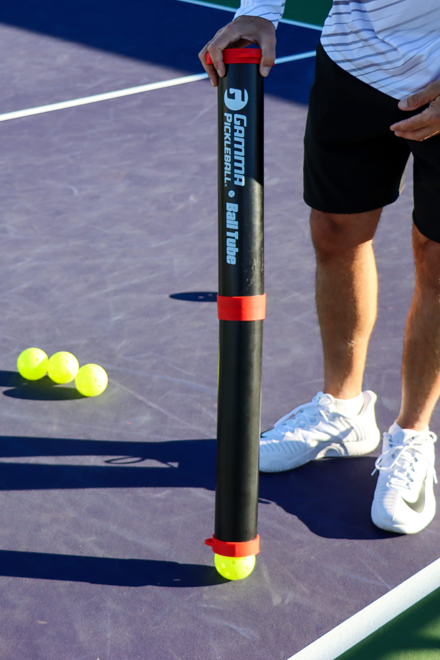 GAMMA Pickleball Ball Tube, Holds 12 Balls, Pickleball Equipment, Pickleball Court Acessories, Pickleball Ball Retriever, Indoor and Outdoor Balls, Easy & Compact