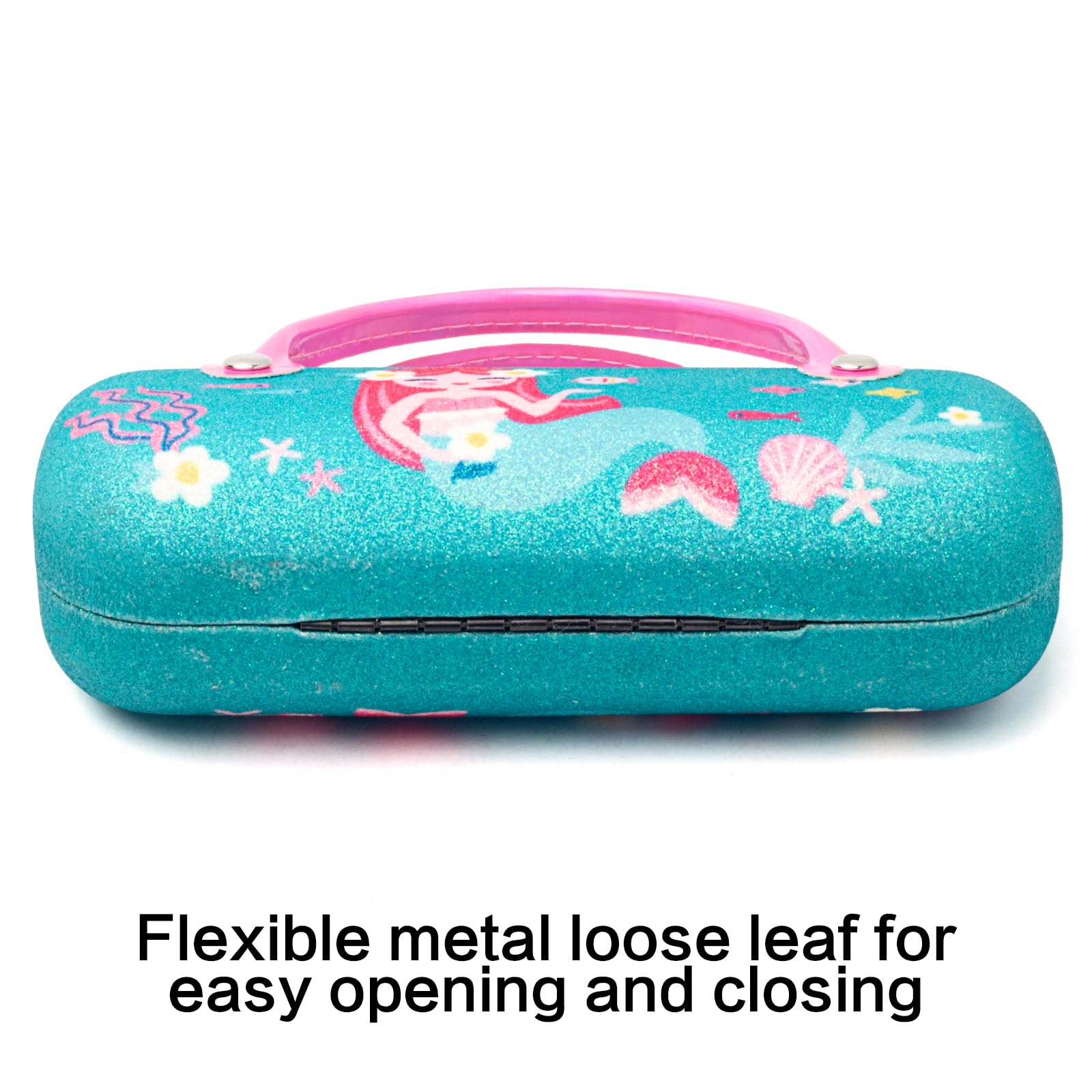 Face Shadow Kids Girls Glasses Case Eyeglass Case Various Pattern Hard Shell with Handle - Little Mermaid