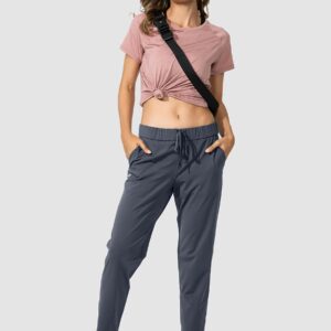 G Gradual Women's Pants with Deep Pockets 7/8 Stretch Sweatpants for Women Athletic, Golf, Lounge, Work (Dark Grey, Large)