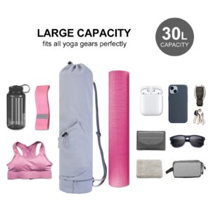 sportsnew Yoga Mat Bag with Water Bottle Pocket and Bottom Wet Pocket, Exercise Yoga Mat Carrier Multi-Functional Storage Bag, Blue,Patent pending