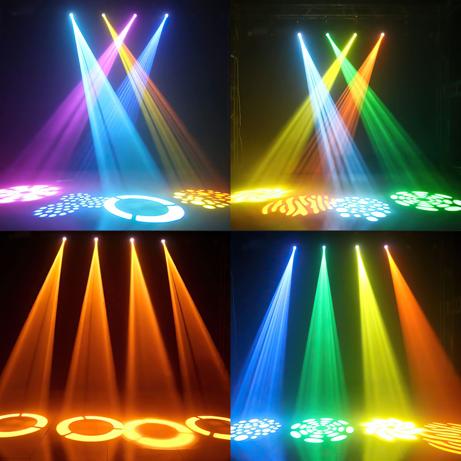 (2pack) LED Moving Head Light Mini 30W DJ Moving Head GOBO Light with 8 Gobos and 8 Colors, DMX and Sound Activation Dj Spotlight for Wedding, DJ, Party, Club, Disco, Beam Lights