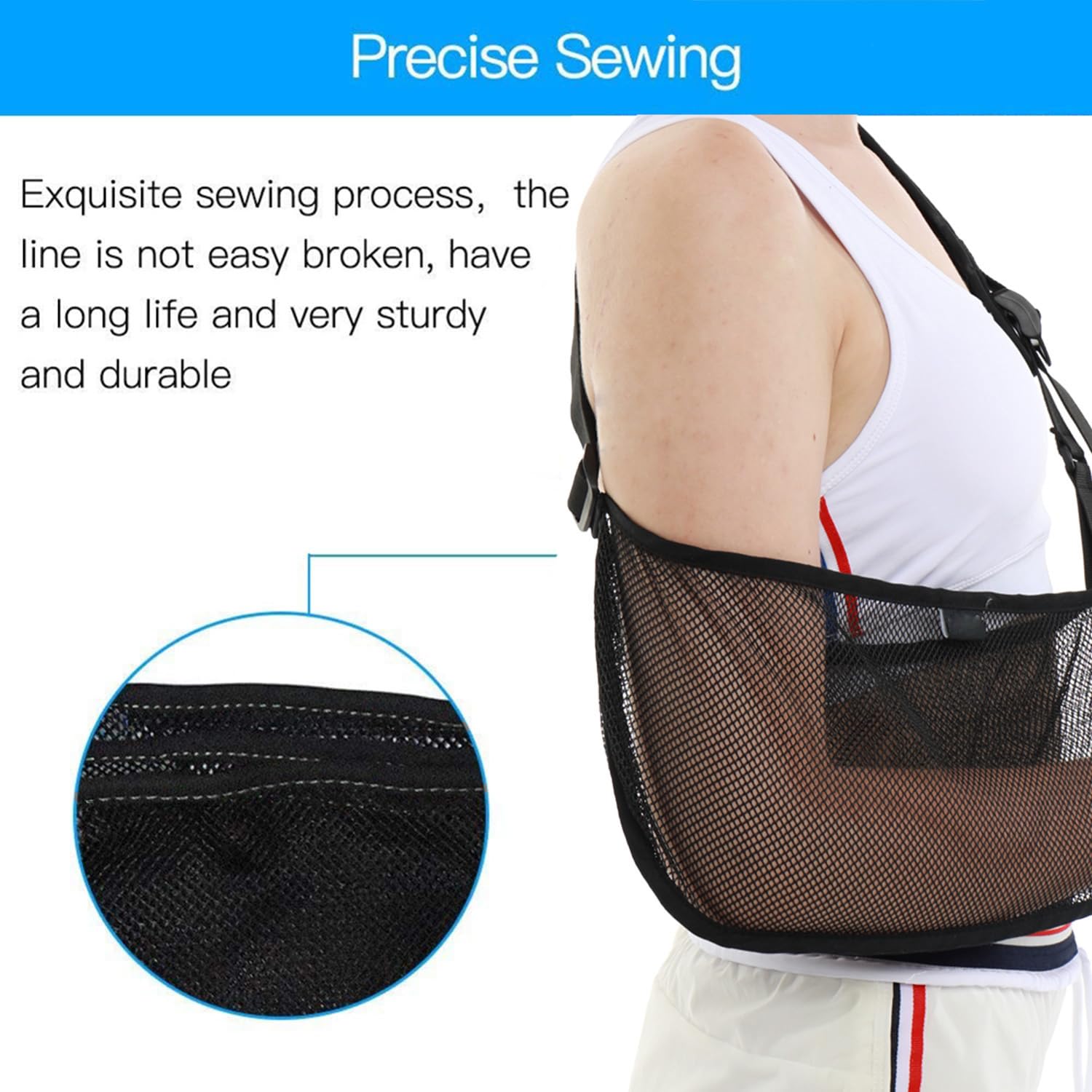 Mesh Arm Shoulder Sling - Medical Immobilizer for Shower Adjustable Torn Rotator Cuff Injury Right Left Men Women Elbow, Wrist (updated version 2)