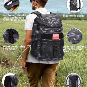 JOYHILL Backpack Cooler, Cooler Backpack 36 Cans Tactical Insulated Soft Cooler Bag Large Capacity Leakproof Cooler for Men Women, Travel Backpack for Camping Hiking Picnic Beach,Gray Camouflage