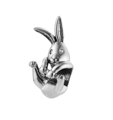 Jack Rabbit Easter Bunny 925 Sterling Silver Charm Bead For Pandora & Similar Charm Bracelets or Necklaces