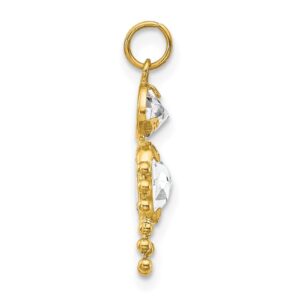 Auriga Fine Jewelry 10K Yellow Gold April Boy Birthstone Charm Pendant for Women (L- 0.79 Inch, W- 0.4 Inch)