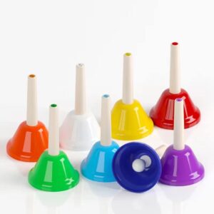 GuangTao King Hand Bells Set 8 Note Musical Bells with Colorful Songbook for Toddlers Children Kids Adults School Church Classroom Wedding