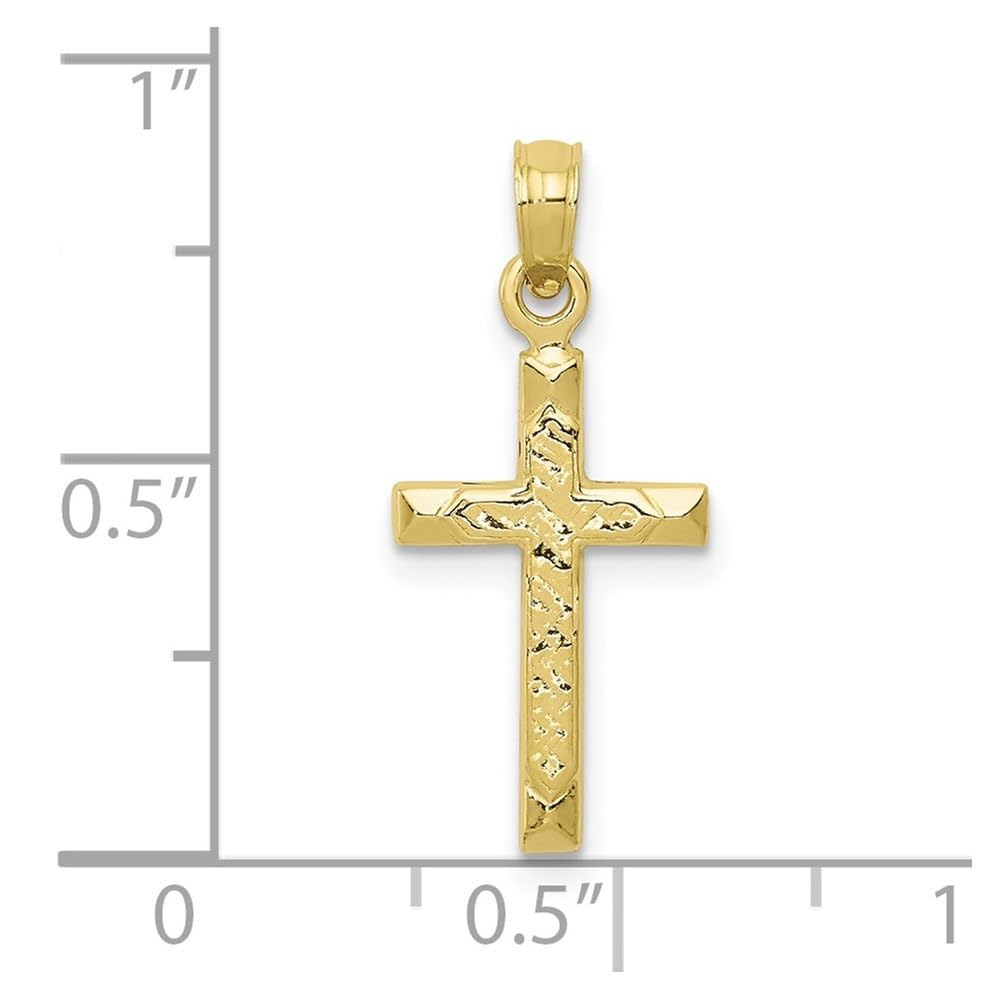 Auriga Fine Jewelry 10k Yellow Gold Cross Pendant (L- 24 mm, W- 10 mm) Gift for Women