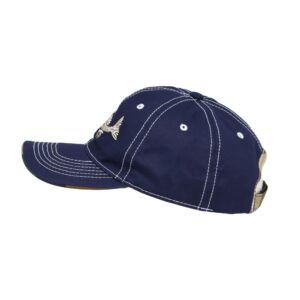 WITHMOONS Cotton Fishing Hat Fish Bone Embroidery Trucker Dad Baseball Cap YZ10119 (Navy)