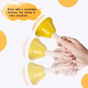 GuangTao King Hand Bells Set 8 Note Musical Bells with Colorful Songbook for Toddlers Children Kids Adults School Church Classroom Wedding