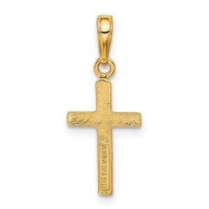 Auriga Fine Jewelry 10k Yellow Gold Cross Pendant (L- 24 mm, W- 10 mm) Gift for Women